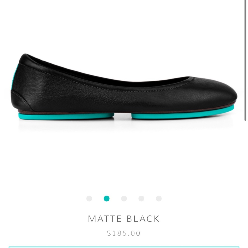 tieks matte black flats. 11. new in box